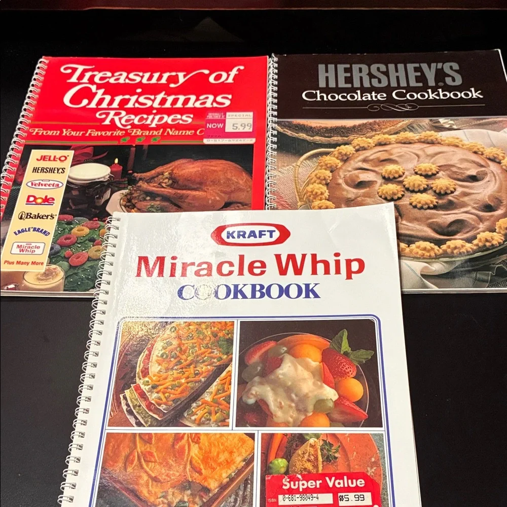 Vintage 3 piece Spiral-Bound Cookbook set